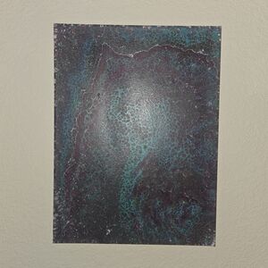 Modern Teal and Black Abstract Fluid Art Canvas